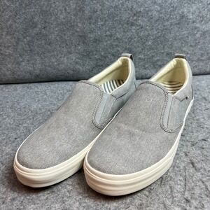 Taos Plim Soul Lux Womens Grey Canvas Slip On Sneakers Comfort Shoes Size 10